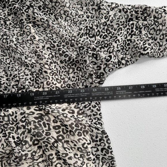 Apt. 9 2X Cheetah Leopard Print Tunic Blouse Drawstring Waist Pleated Animal - Picture 4 of 11